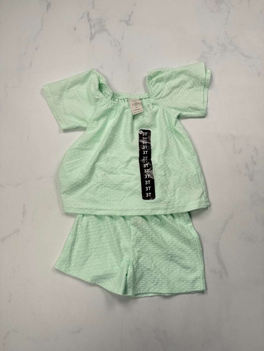 Members Mark Playwear Set Shorts Mint Modern Relaxed Fit Bundle of 2 - Girls 3T